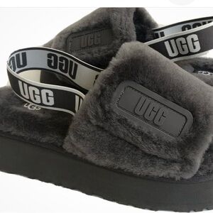 UGG Charcoal Fluffy oh yeah slide slippers!